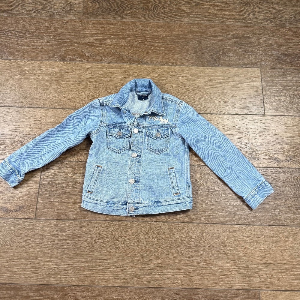 Gap x Disney Mickey Mouse Jean Jacket 5Y Snap Closure, DIsney World Disney Land